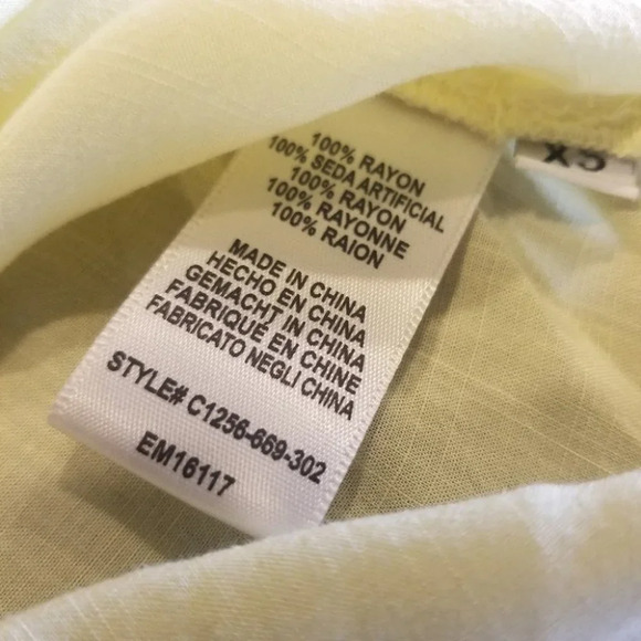 𝅺anthropologie  Cloth & Stone Yellow Button Up Blouse XS - Picture 11 of 13